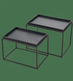 Tables D'Appoint^CASA APOLLO Table D'appoint Set De 2 Noir