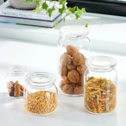 Bocaux^CASA CRYSTAL Pot à Provisions Avec Couvercle Transparent