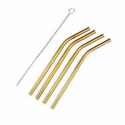 Cocktail Accessoires^CASA FANCY Pailles Avec Brosse Doré