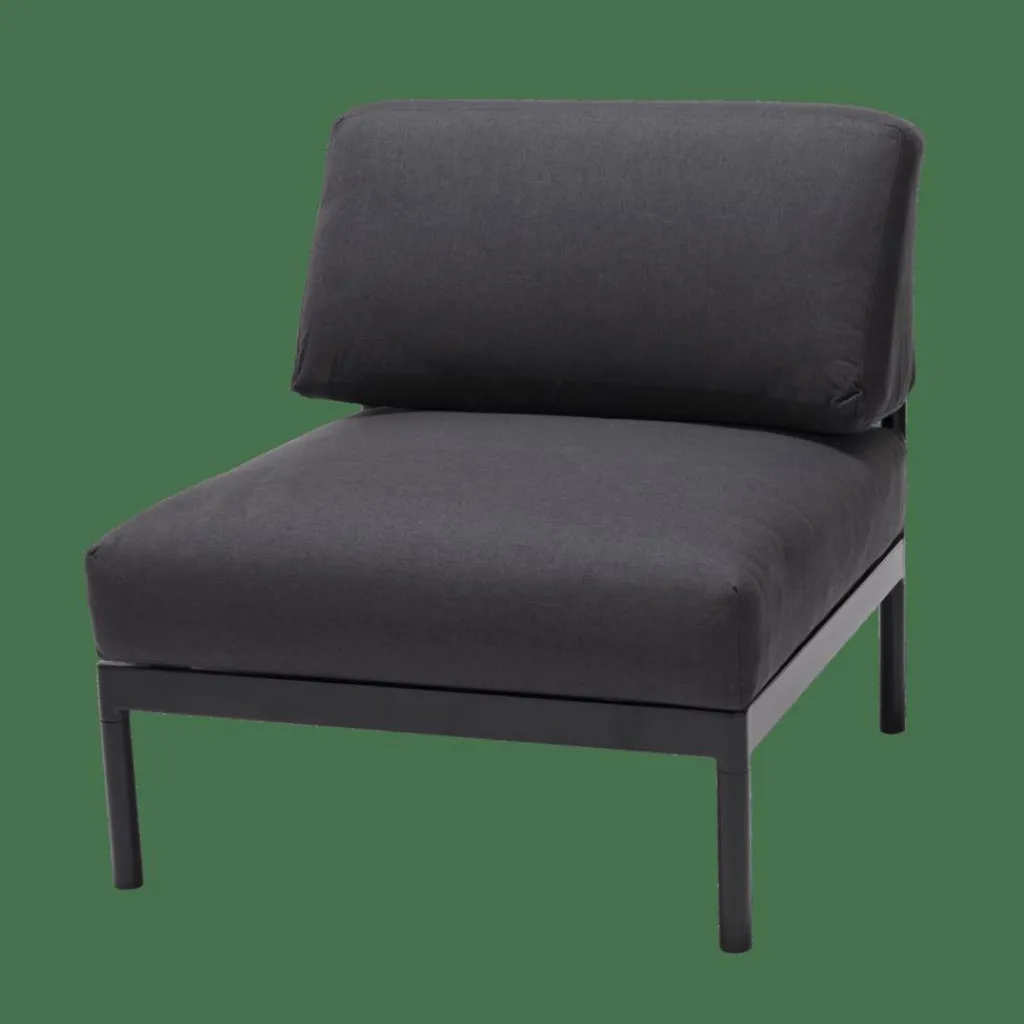Salon De Jardin^CASA HANNA Lounge Teck Fauteuil Noir
