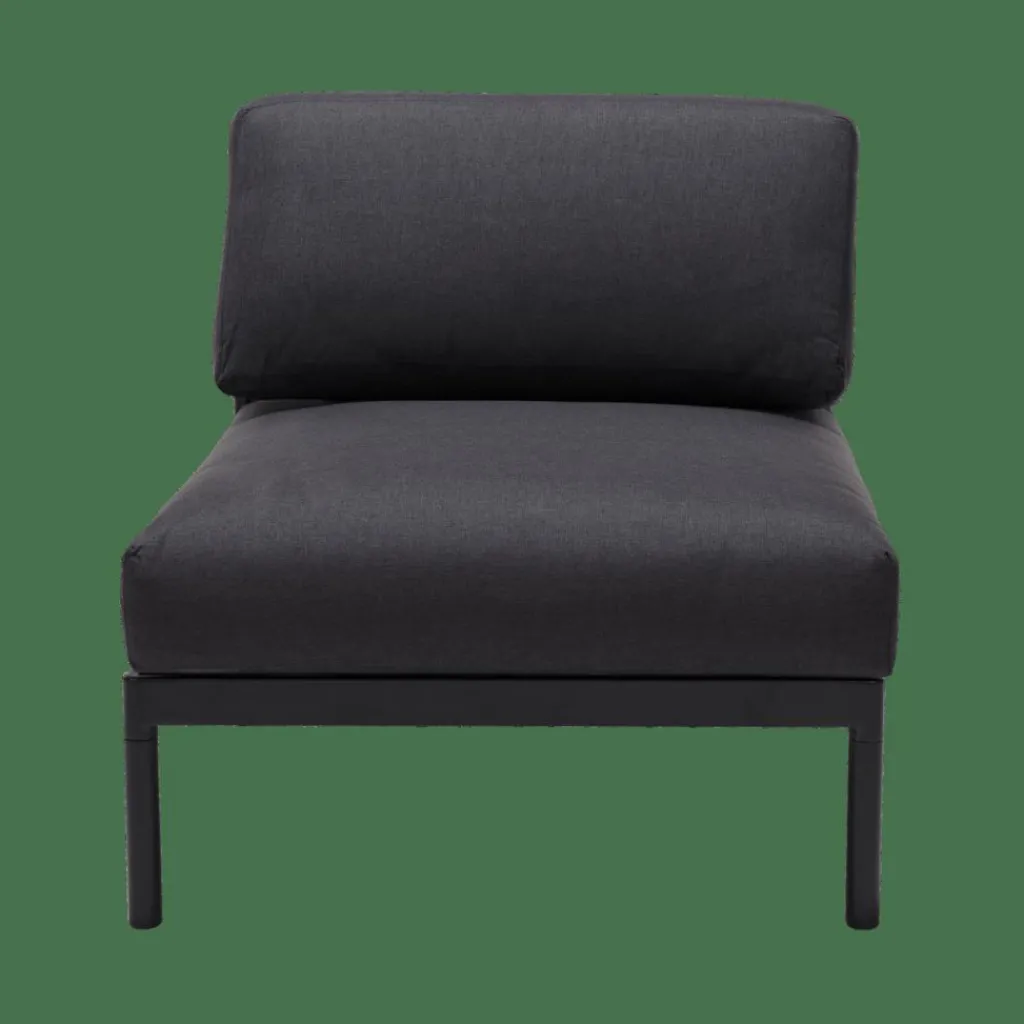 Salon De Jardin^CASA HANNA Lounge Teck Fauteuil Noir