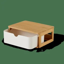 Accessoires Bureau^CASA KONDO Organisateur 1 Tiroir Blanc, Naturel