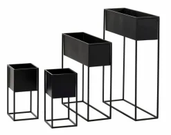 Supports Pour Plantes^CASA LARGO Pot De Fleurs Noir