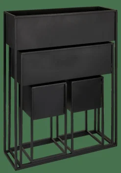 Supports Pour Plantes^CASA LARGO Pot De Fleurs Noir