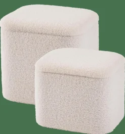 Poufs De Rangement^CASA LIAM Pouf Avec Rangement Blanc