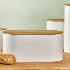 Boites A Lunch|Boîtes Métalliques^CASA NAGINI Boîte à Pain Blanc, Naturel