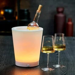 Refroidisseurs À Vin^CASA PARTY Seau à Glace Avec Moodlight Blanc