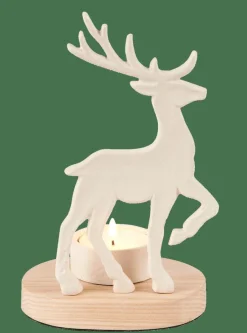 Porte-Bougies^CASA SCANDY DEER Porte-bougie Chauffe-plat Blanc, Naturel