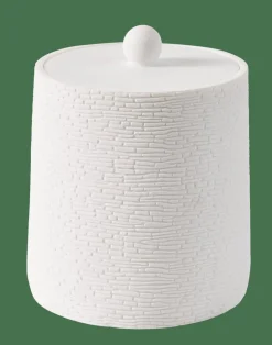 Accessoires Lavabo^CASA WHITE ELEGANCE Boîte à Coton Avec Couvercle Blanc