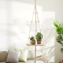 Porte-Plantes À Suspendre^CASA WOODY Table à Plantes À Suspendre Naturel