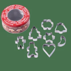 Ustensiles Patisserie^CASA X-MAS Emporte-pièces Set De 8 En Boîte Métallique Argent