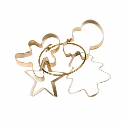 Moules^CASA X-MAS Set à Pâtisserie 4P. Spatule Avec 3 Emporte-pièces Doré, Multicolore