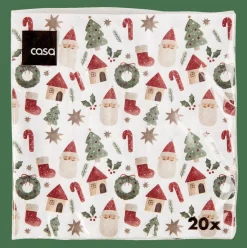 Serviettes^CASA X-MAS VIBE Set De 20 Serviettes Multicolore