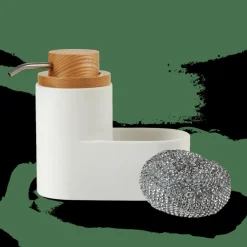 Accessoires Lavabo^CASA YOKO Distributeur De Savon Avec éponge Blanc